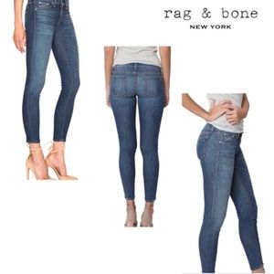 RAG & BONE Dark Wash  Frayed Hem Skinny Jeans 27